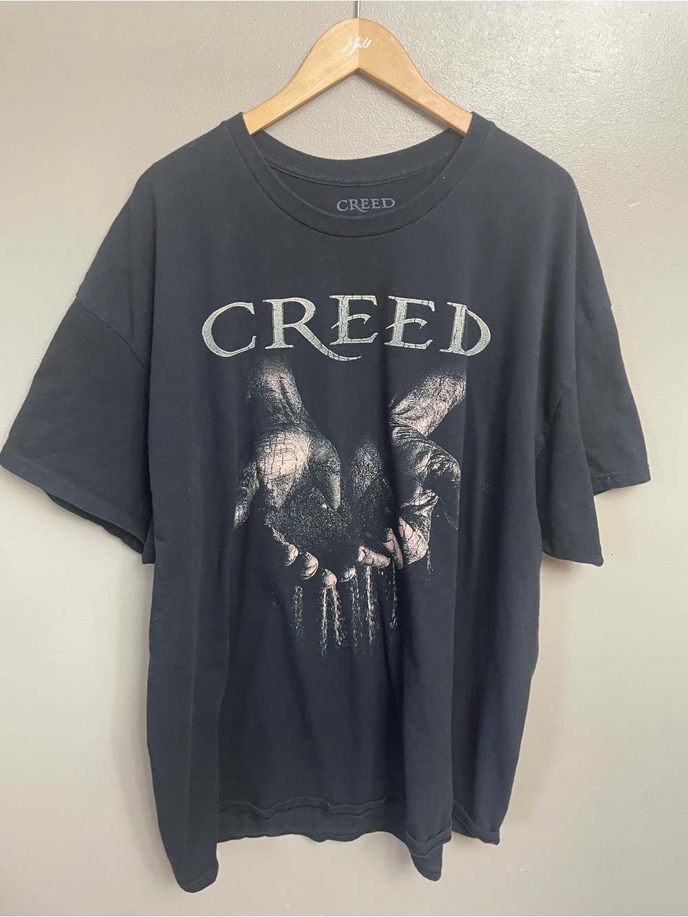 Creed Shirt Mens Sz 3XL Black Hands Sand Graphic Rock Band T-Shirt Tee Music